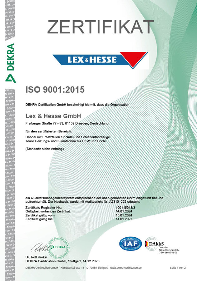 Zertifikat SFT & Lex&Hesse